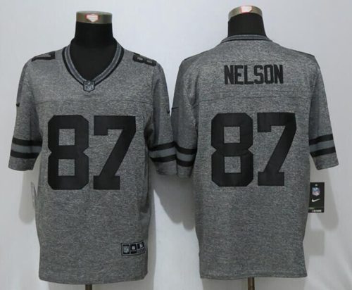 Nike Packers #87 Jordy Nelson Gray Men's Stitched NFL Limited Gridiron Gray Jersey - Click Image to Close